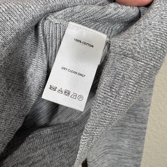 Leo & Sage Womens Size Small Ruffle V Neck Sweater Top Gray Cotton Long Sleeves - Picture 7 of 9